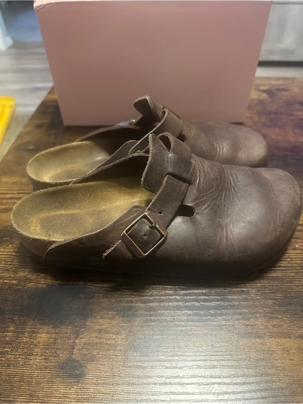Birkenstock Brown Leather Clog with Buckle
